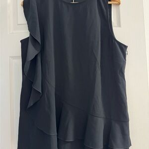 Ann Taylor Black Asymmetrical Sleeveless Dress